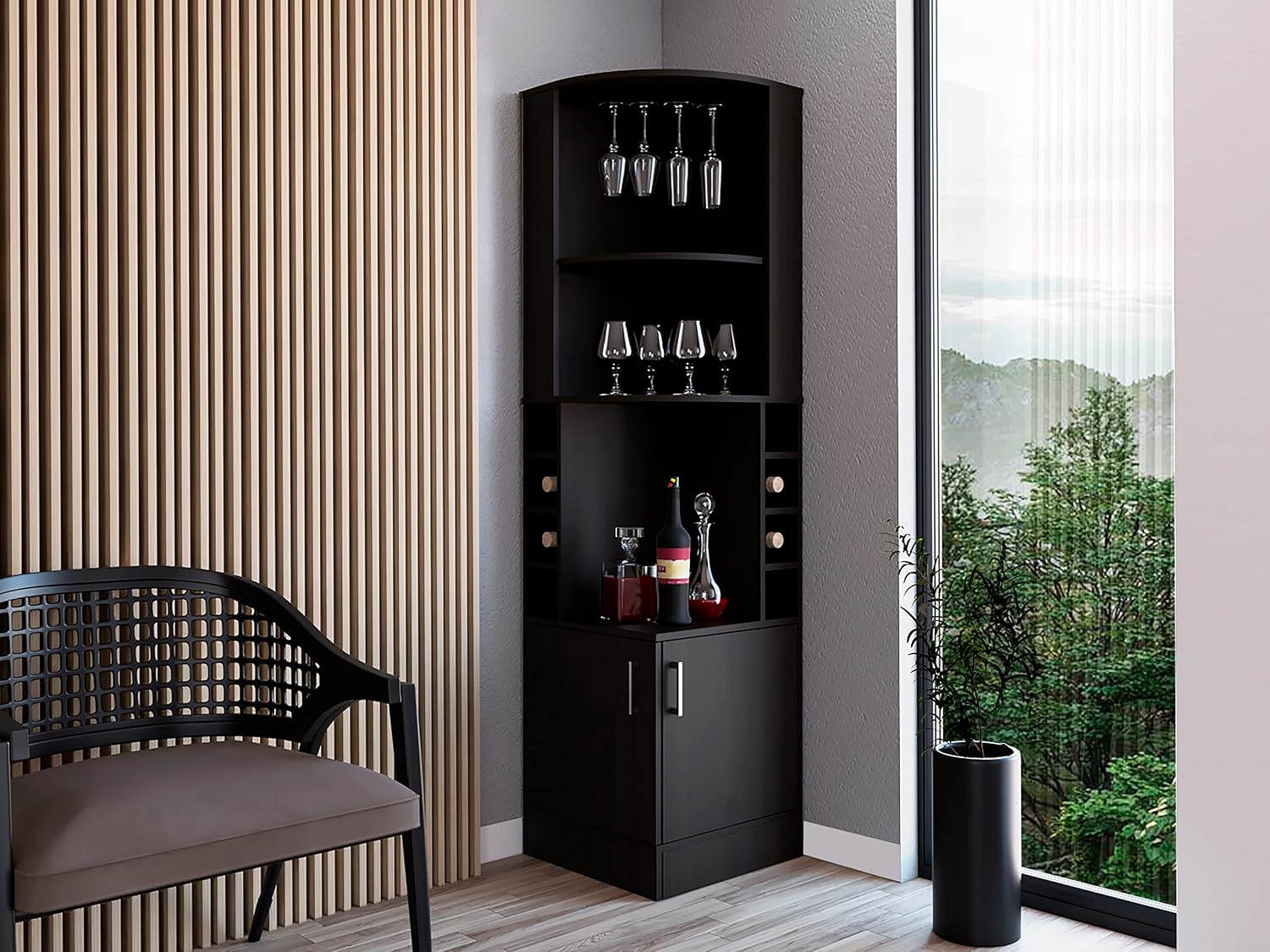 Corner Bar Cabinet with 2 Shel - Home Bar And Cabinet recension och pris