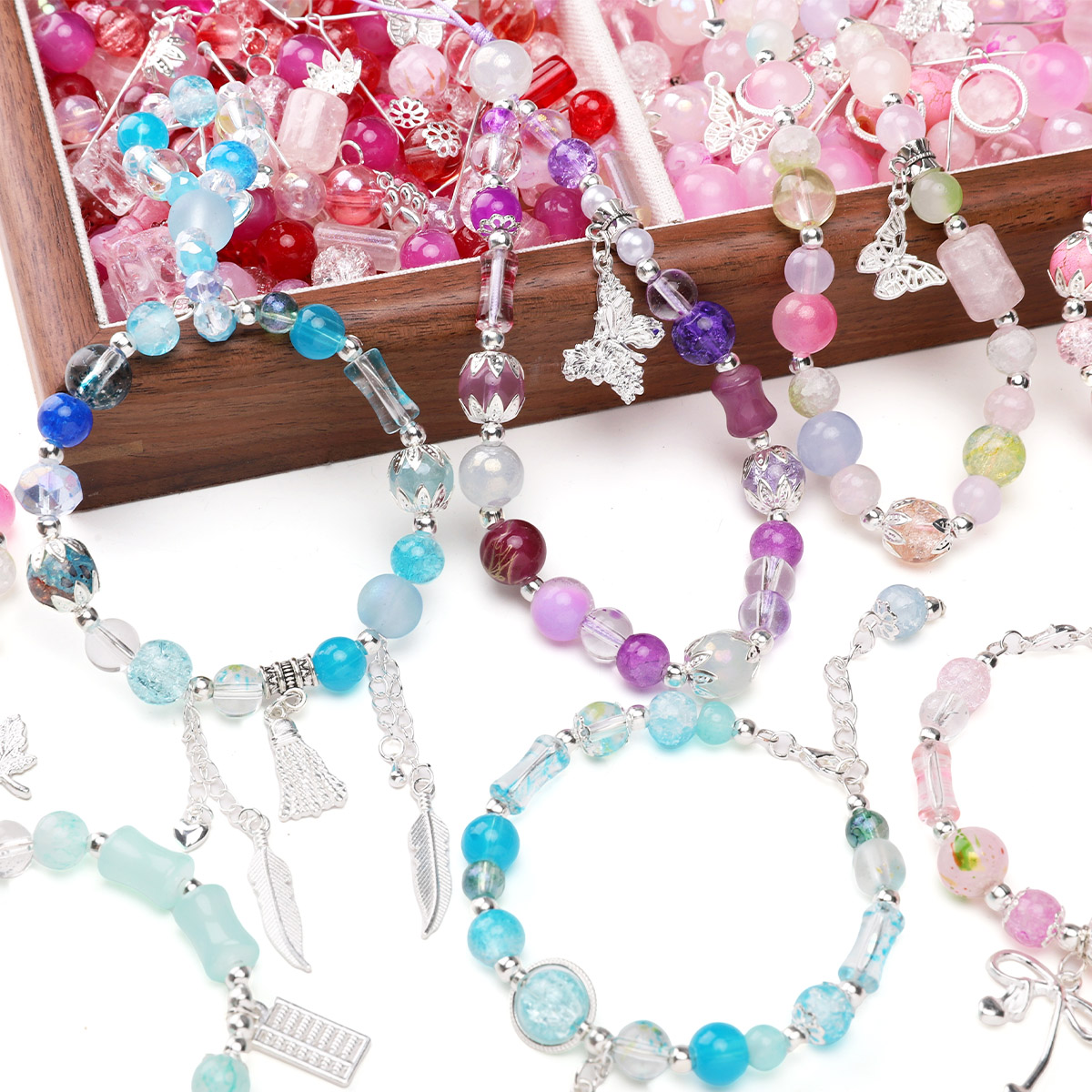 50g/bag Mix Glass Beads Silver - Old Fashioned Glass recension och pris