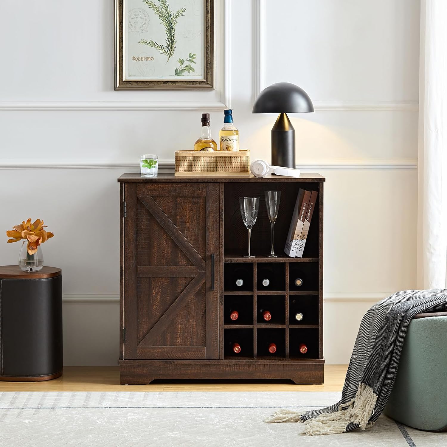 Farmhouse Bar Cabinet Wine Rac - Home Bar And Cabinet recension och pris