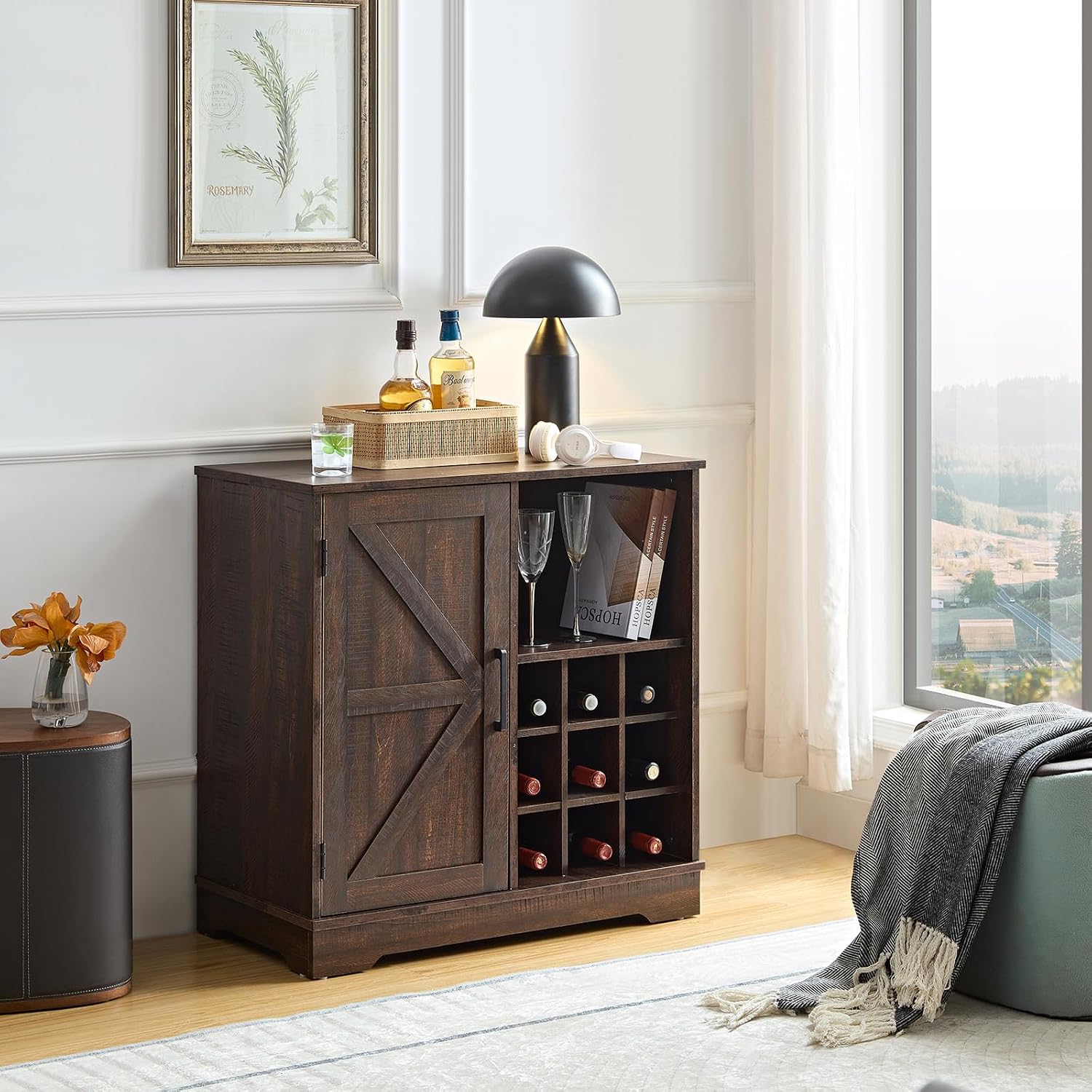 Farmhouse Bar Cabinet Wine Rac - Home Bar And Cabinet recension och pris