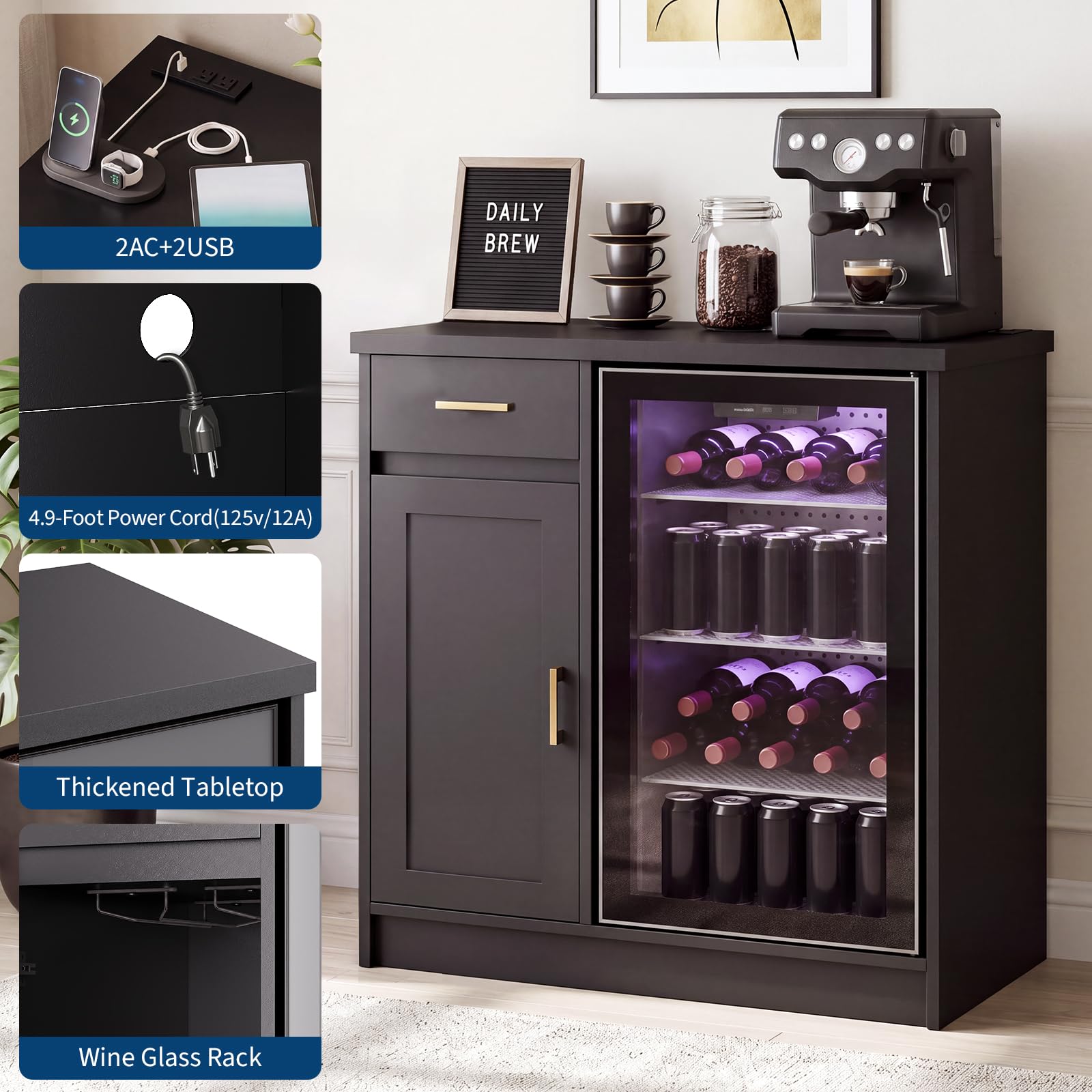 42in Farmhouse Wine Bar Cabine - Home Bar And Cabinet recension och pris