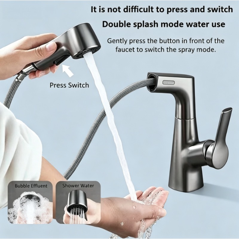 Pull-out faucet in bathroom, h - Home Bar Sink recension och pris