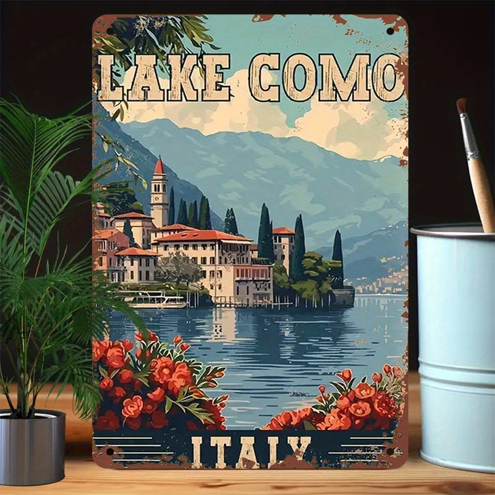 Vintage Lake Como Italy Metal  - Home Bar And Restaurant recension och pris