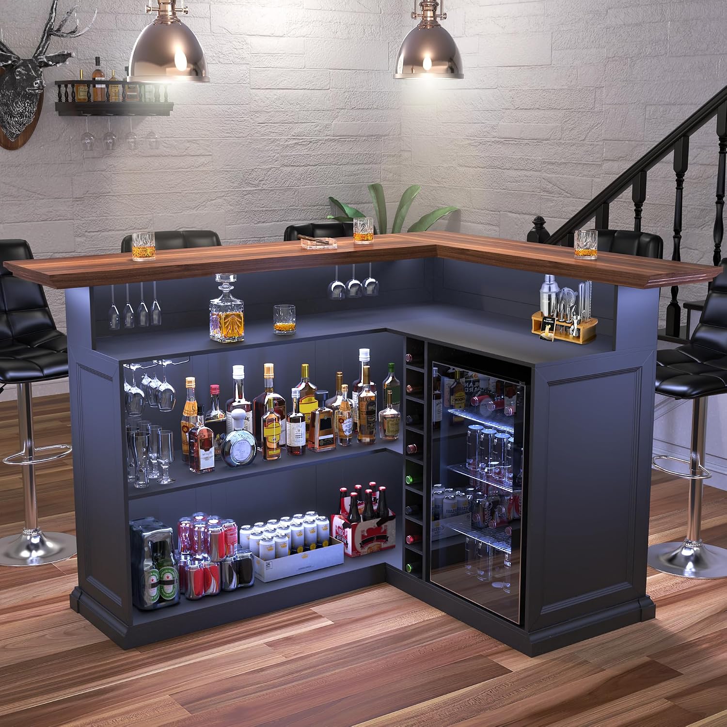 L-Shaped Home Bar Cabinet with - Home Bar And Cabinet recension och pris