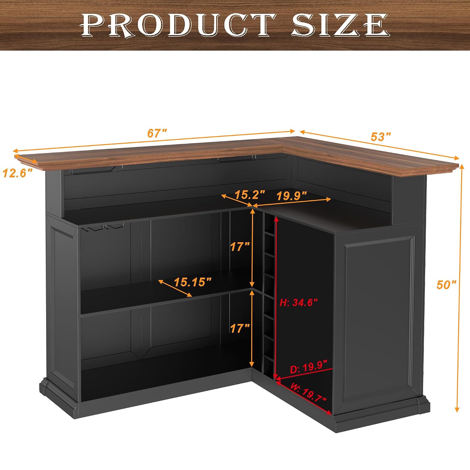 L-Shaped Home Bar Cabinet with - Home Bar And Cabinet recension och pris