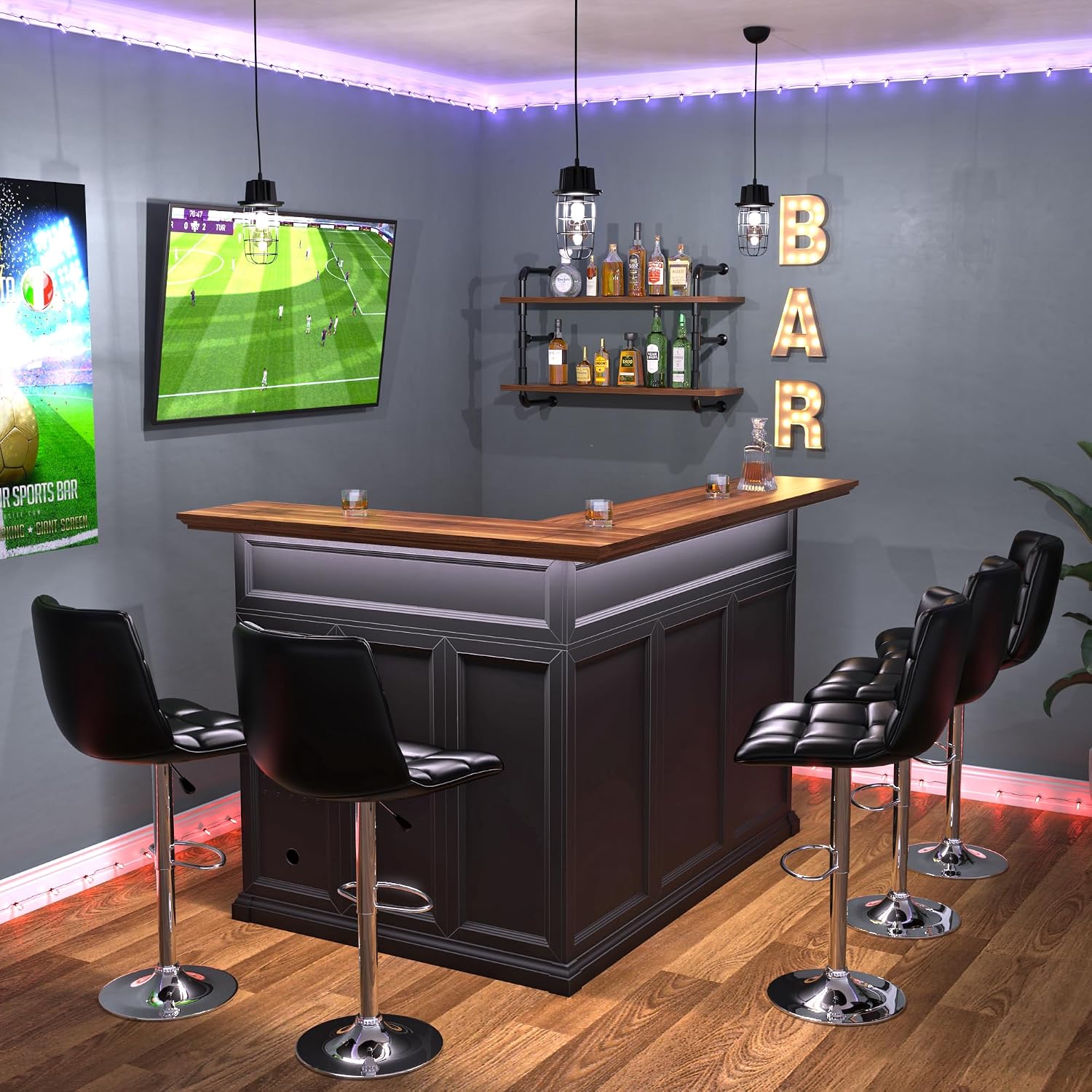 L-Shaped Home Bar Cabinet with - Home Bar And Cabinet recension och pris