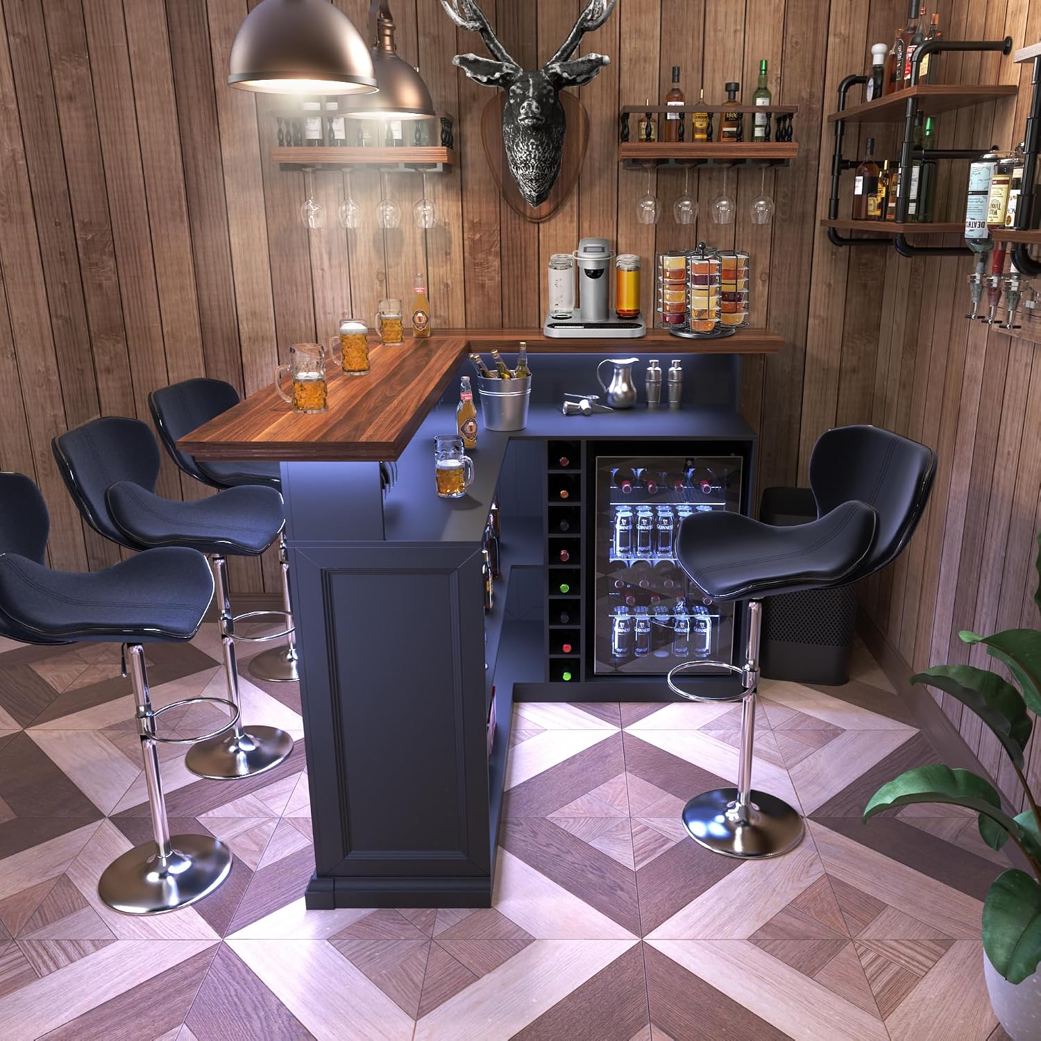 L-Shaped Home Bar Cabinet with - Home Bar And Cabinet recension och pris